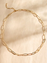 18K Gold Dipped Paperclip Chain Choker Necklace - TULLABEE