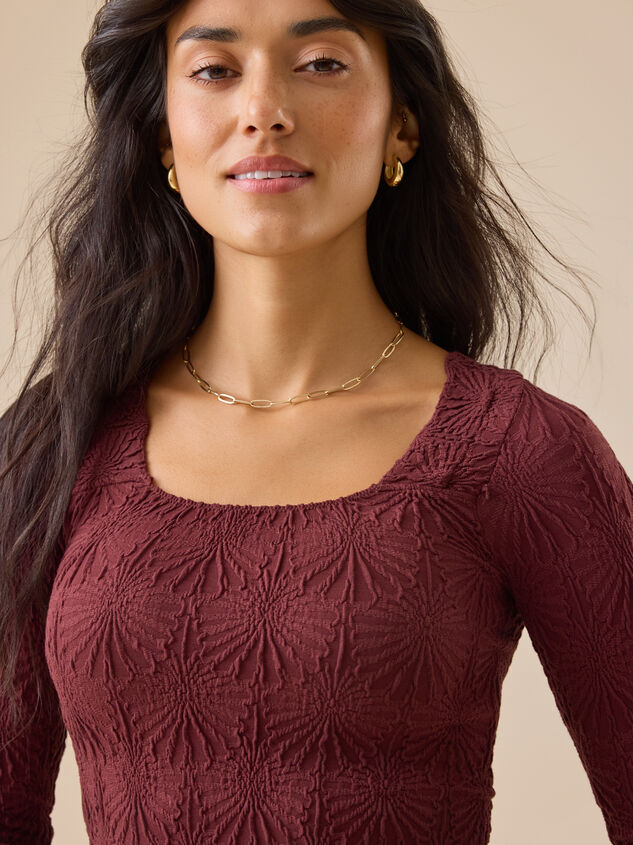 Blaire Seamless Floral Long Sleeve Cami Detail 5 - TULLABEE