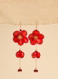 Flower Dangle Earrings Detail 2 - TULLABEE