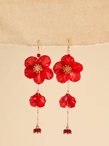 Flower Dangle Earrings - TULLABEE