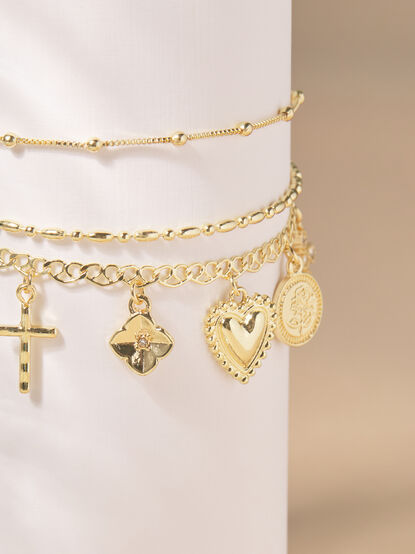 Bubble Charm Dangle Bracelet Set - TULLABEE