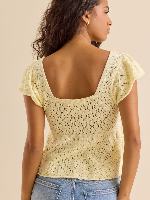 Kaiya Floral Pointelle Babydoll Top Detail 4 - TULLABEE