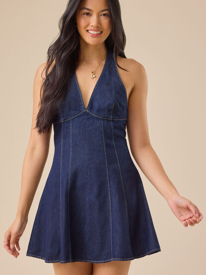 Rebecca Denim Mini Dress - TULLABEE