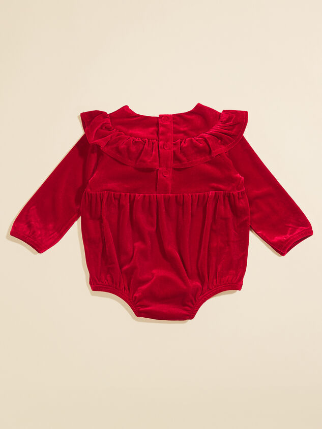 Perry Velvet Ruffle Bubble by MudPie Detail 3 - TULLABEE