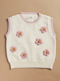 Allie Daisy Sweater Vest Detail 2 - TULLABEE