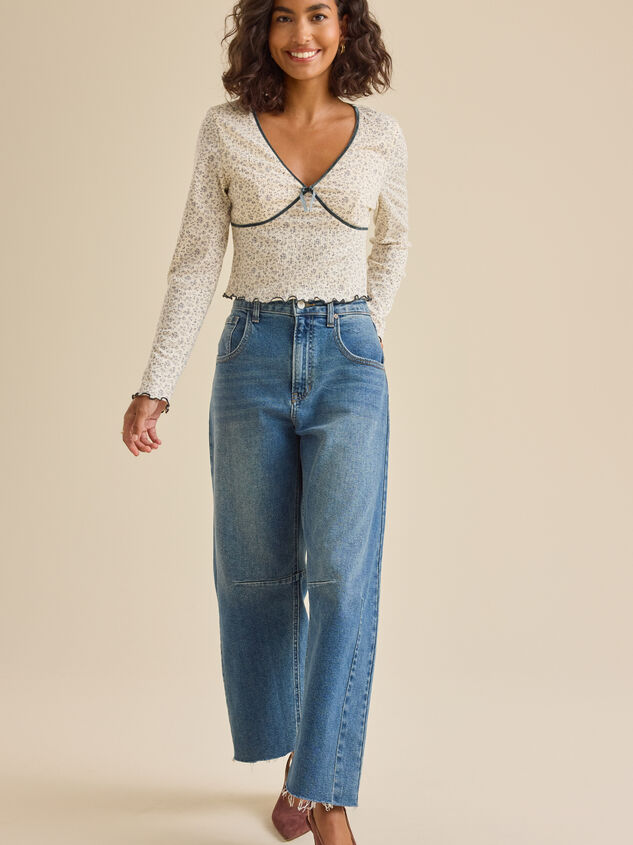Ella Ditsy Floral Top Detail 3 - TULLABEE