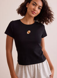 Embroidered Football Baby Tee - TULLABEE
