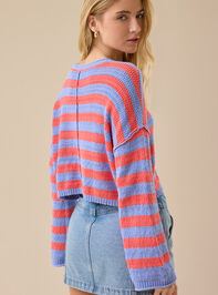 Delphine Bright Stripe Sweater Detail 5 - TULLABEE