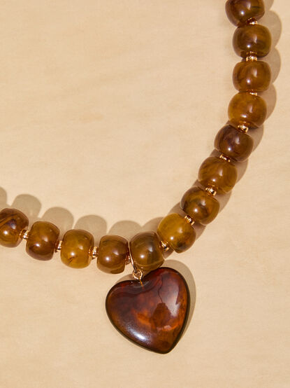 Tortoiseshell Heart Necklace - TULLABEE