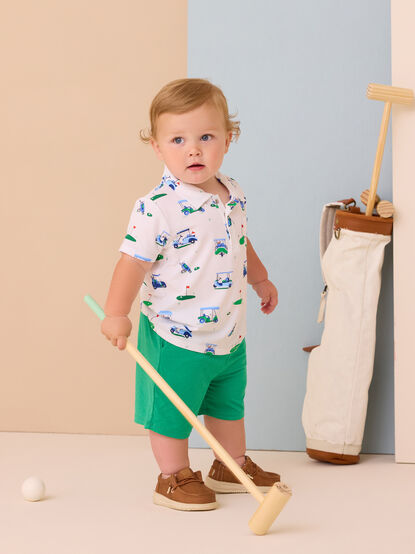 On The Green Polo Top and Shorts Set - TULLABEE