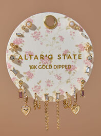 18k Gold Heart Gem Earring Pack - TULLABEE