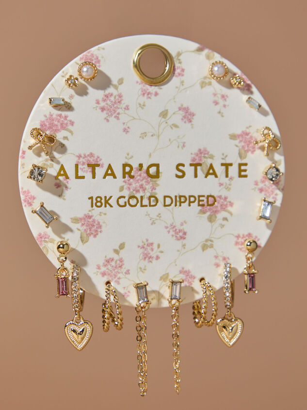18k Gold Heart Gem Earring Pack - TULLABEE