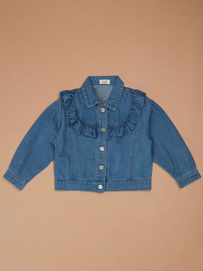Reagan Ruffle Denim Jacket - TULLABEE