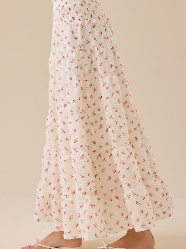 Ruth Floral Midi Skirt Detail 4 - TULLABEE