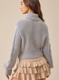 Nikole Cable Knit Tie Sweater Detail 6 - TULLABEE