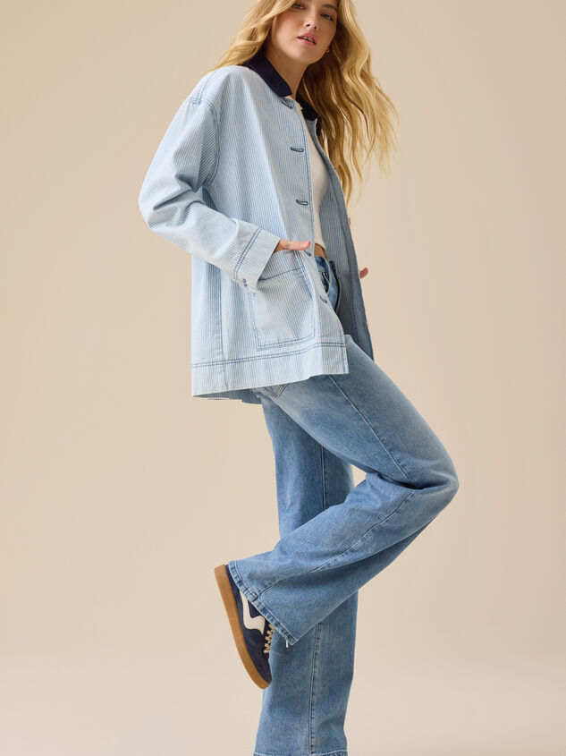 Ishi Striped Barn Jacket Detail 3 - TULLABEE