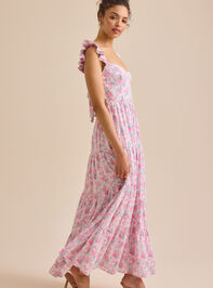 Brielle Flutter Sleeve Maxi Dress Detail 3 - TULLABEE