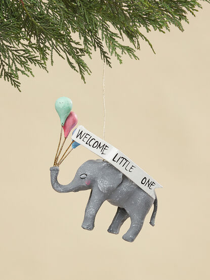 Welcome Little One Elephant Ornament - TULLABEE