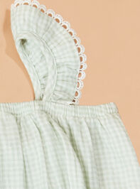 Kylie Gingham Ruffle Dress Detail 3 - TULLABEE