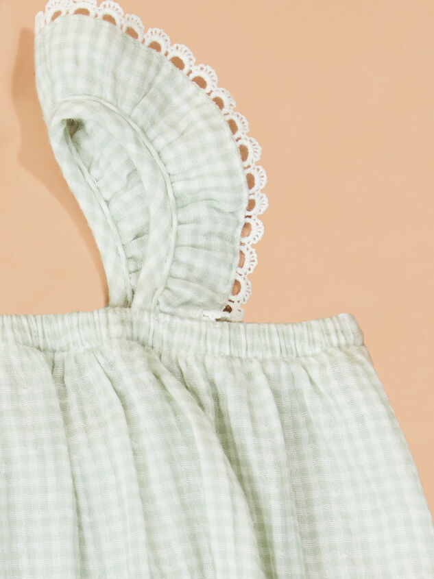 Kylie Gingham Ruffle Dress Detail 3 - TULLABEE