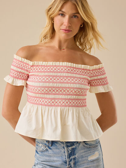 Norma Off-Shoulder Smocked Top - TULLABEE