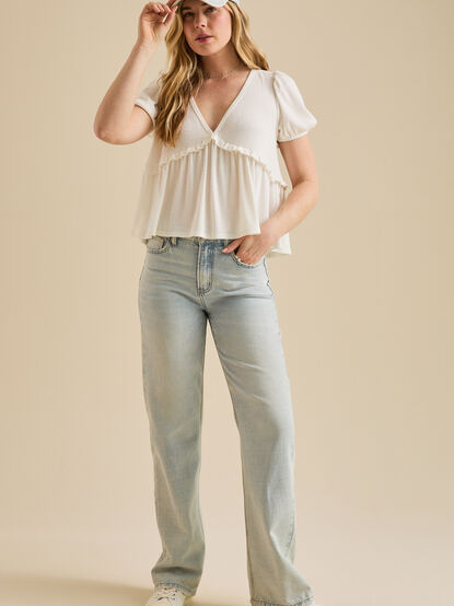Caroline Bow Back Babydoll Top - TULLABEE