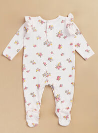Louisa Floral Ruffle Footie by Mudpie Detail 2 - TULLABEE