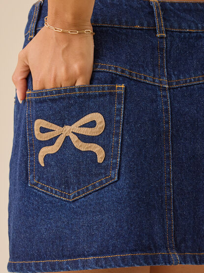 Britt Bow Denim Skirt - TULLABEE