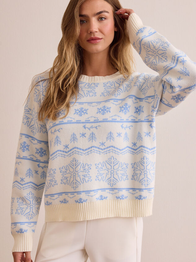 Snowflake Fair Isle Pullover Detail 4 - TULLABEE