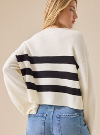 Georgie Boxy Stripe Sweater Detail 5 - TULLABEE