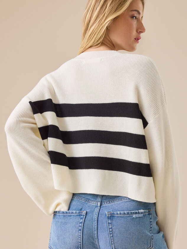 Georgie Boxy Stripe Sweater Detail 5 - TULLABEE