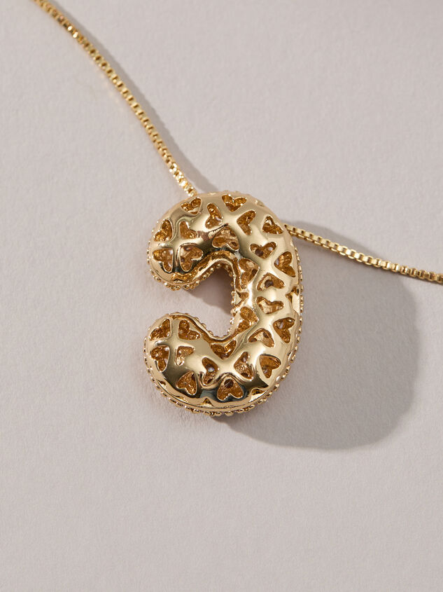 18K Gold Monogram Charm Necklace - C Detail 3 - TULLABEE