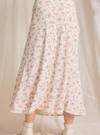 Lucky Floral Midi Skirt Detail 5 - TULLABEE