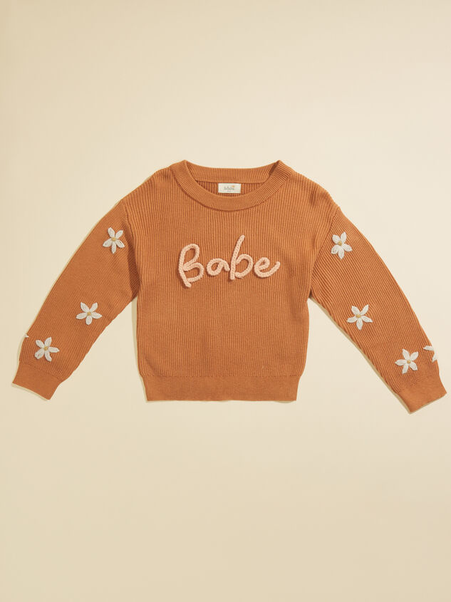 Babe Flower Stitch Sweater Detail 2 - TULLABEE