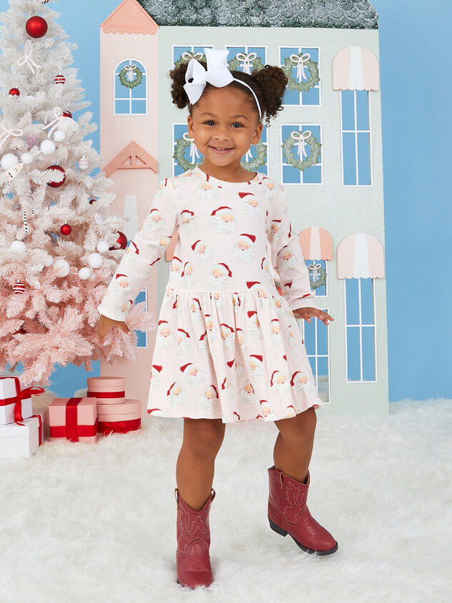 Jolly Santa Ribbed Dress by MudPie - TULLABEE