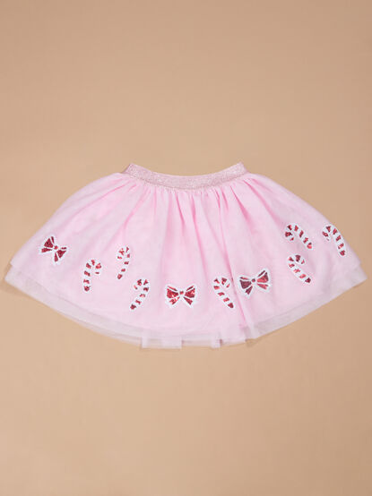 Candy Cane Bow Tutu Skirt - TULLABEE