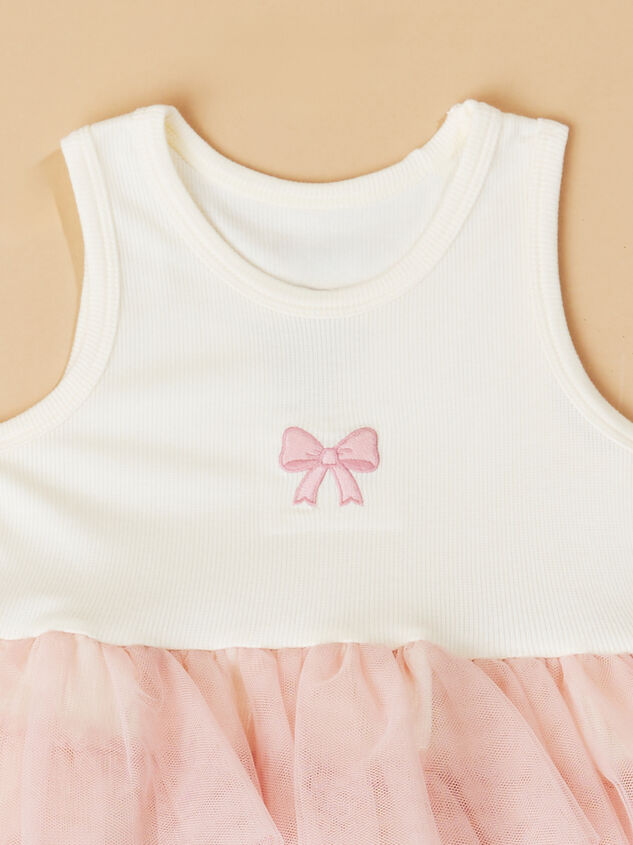 Blythe Pink Bow Toddler Dress Detail 2 - TULLABEE