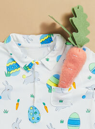 Easter Bunny Polo Romper Detail 3 - TULLABEE