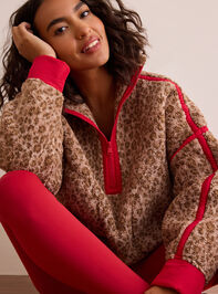 Free Spirit Cheetah Quarter Zip Detail 5 - TULLABEE