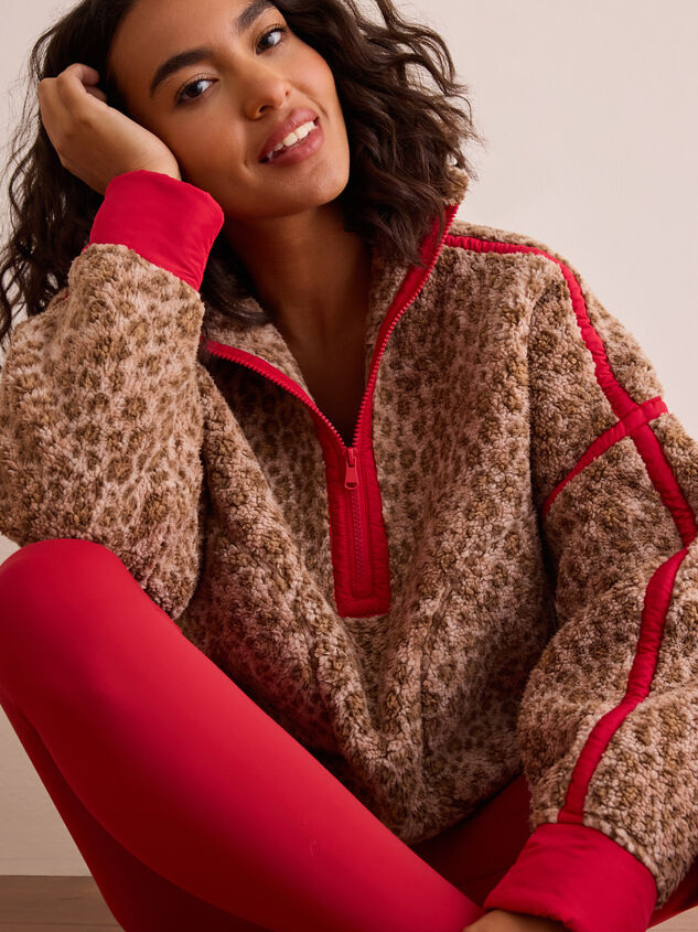 Free Spirit Cheetah Quarter Zip Detail 5 - TULLABEE