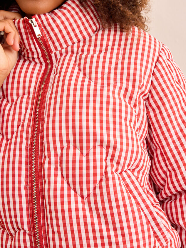 Snowbound Quilted Heart Puffer Jacket Detail 3 - TULLABEE