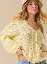 Angelina Pointelle Scalloped Cardigan - TULLABEE