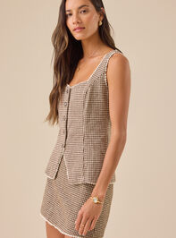 Lucy Lace Trim Button-Up Vest - TULLABEE