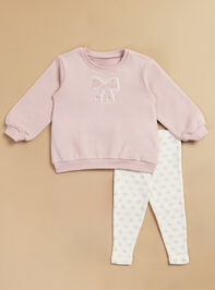 Cassie Bow Patch Sweatshirt and Leggings Set Detail 2 - TULLABEE
