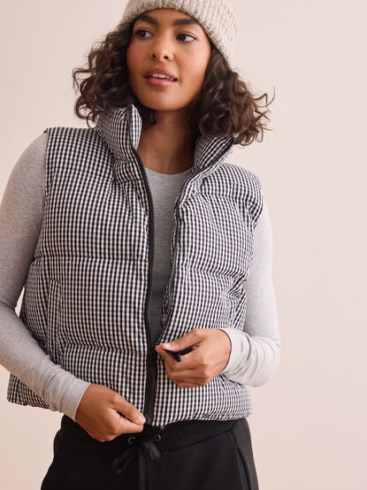 Gingham Goals Puffer Vest - TULLABEE