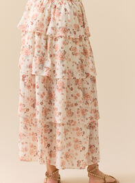 Evara Tiered Midi Skirt Detail 4 - TULLABEE