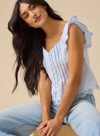 Kaelynn Stripe Button Front Top - TULLABEE