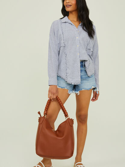Ebony Pieced Button Up Top - TULLABEE
