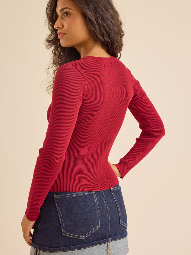 Viola Ribbed Cardigan Detail 4 - TULLABEE