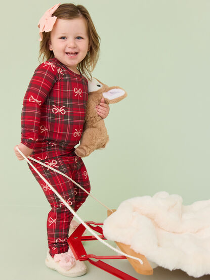 Hadley Bow Plaid Lounge Set - TULLABEE